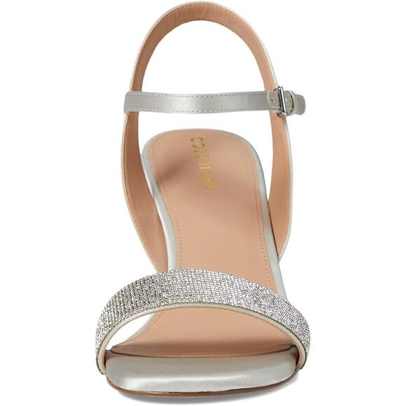 NWT Cole Haan Women's Josie Wedge Sandals, Crystal/Gray Satin-Size 7.5 - Picture 3 of 7